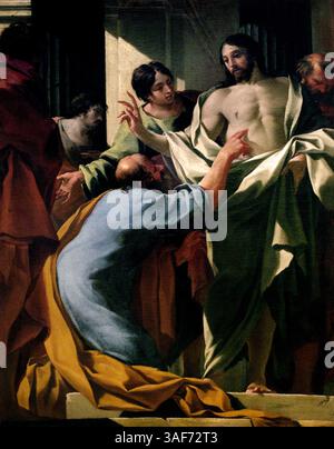 The Doughting of St Thomas 1635 Simon Vouet 1590-1649 France French , Louvre Paris. Stockfoto