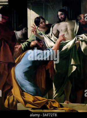 The Doughting of St Thomas 1635 Simon Vouet 1590-1649 France French , Louvre Paris. Stockfoto