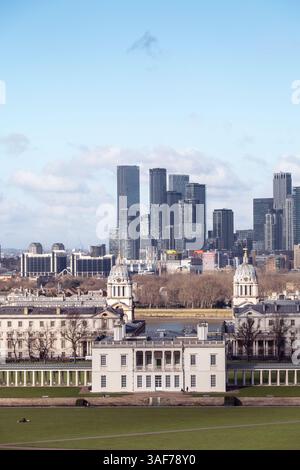 Die Aussicht vom Greenwich Park, London, Großbritannien Stockfoto