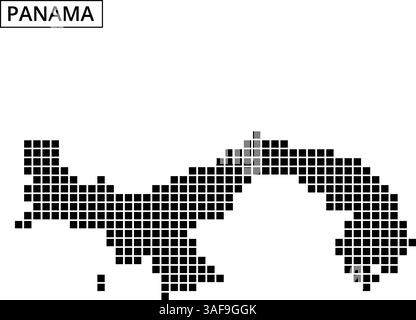 Diese Grafik zeigt eine gepunktete Darstellung der Karte Panamas und zeigt ihre unverwechselbare Form mit einer einfachen, modernen Ästhetik. Stock Vektor