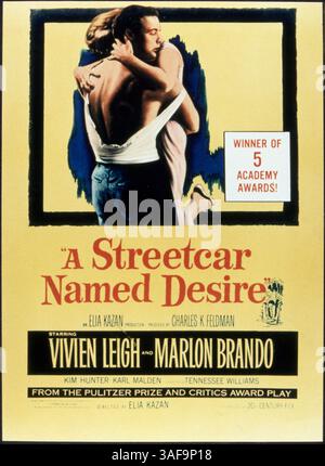 Juni 1951; Hollywood, Kalifornien, USA; die 94-jährige ELIA KAZAN, die Oscar-preisgekrönte Regisseurin von A Streetcar Named Desire, East of Eden und On the Waterfront, starb am 29. September 2003 in seinem Haus in New York. Er führte bis in die 1950er Jahre Regie bei einigen der größten Schauspieler aller Zeiten, wie Katherine Hepburn, Marlon Brando, Spencer Tracy, und erhielt 1999 einen Oscar für sein Lebenswerk. Pictured: 1951, Filmtitel: STREETCAR NAMED DESIRE, Regie: ELIA KAZAN, Studio: WARNER, Pictured: MARLON BRANDO, KIM HUNTER. (Kreditbild: SNAP/ZUMAPRESS.com) Stockfoto