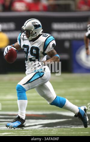 20. September 2009: Der Carolina Panthers Wide Receiver Steve Smith #89 ist offen für einen Pass-Empfang gegen Atlanta. Die Atlanta Falcons besiegten die Carolina Panthers 28-20 im Georgia Dome in Atlanta, Georgia (Credit Image: SGM/ZUMAPRESS.com) Stockfoto