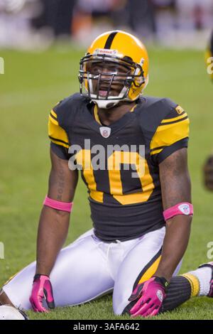 Oktober 2009: Pittsburgh Steelers Wide Receiver Santonio Holmes (Kreditbild: SGM/ZUMAPRESS.com) Stockfoto