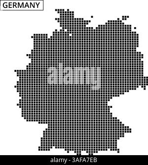 Ein einzigartiges, gepunktetes Design zeigt Deutschland und zeigt seine Form und sein künstlerisches Flair, das sich für kreative Projekte und Präsentationen eignet. Stock Vektor