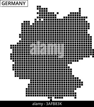 Ein einzigartiges, gepunktetes Design zeigt Deutschland und zeigt seine Form und sein künstlerisches Flair, das sich für kreative Projekte und Präsentationen eignet. Stock Vektor