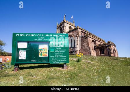 Die Pfarrkirche St. Jakobus, den Großen in der Cheshire Dorf Audlem England Großbritannien Stockfoto