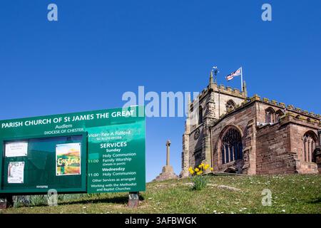Die Pfarrkirche St. Jakobus, den Großen in der Cheshire Dorf Audlem England Großbritannien Stockfoto