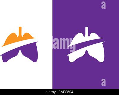 Design-Vorlage für menschliche Lungen. Kombination aus Vektorlunge-Logo. Stock Vektor