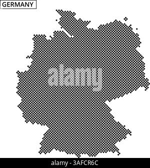 Ein einzigartiges, gepunktetes Design zeigt Deutschland und zeigt seine Form und sein künstlerisches Flair, das sich für kreative Projekte und Präsentationen eignet. Stock Vektor