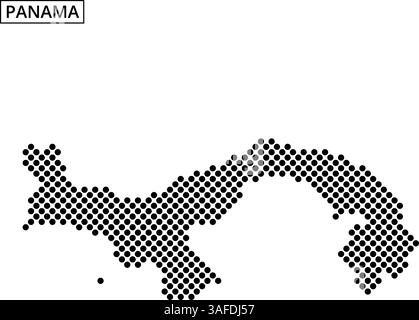 Diese Grafik zeigt eine gepunktete Darstellung der Karte Panamas und zeigt ihre unverwechselbare Form mit einer einfachen, modernen Ästhetik. Stock Vektor