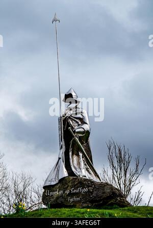 Denkmal für Llywelyn ap Gruffyd Fychan in Llandovery, Wales Stockfoto