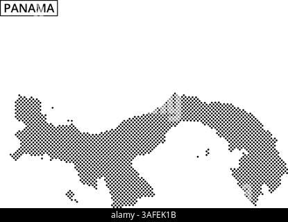 Diese Grafik zeigt eine gepunktete Darstellung der Karte Panamas und zeigt ihre unverwechselbare Form mit einer einfachen, modernen Ästhetik. Stock Vektor