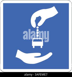 Straßenschild: Station für Car-Sharing-Fahrzeuge Stock Vektor