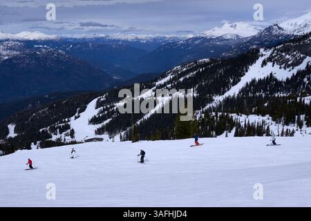 Dies ist ein Foto des Skigebiets Whistler, in dem die olympischen Winterspiele 2010 stattfanden. Stockfoto