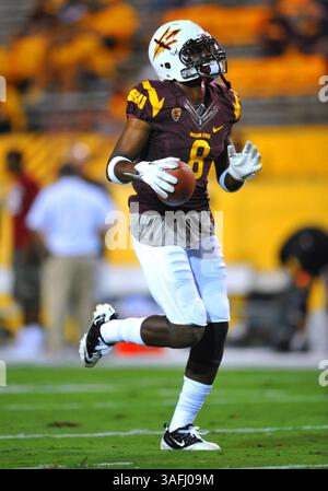 Oktober 2011 . Arizona State Sun Devils Wide Receiver Gerell Robinson. Während eines Spiels zwischen den Oregon State Beavers und den Arizona State Sun Devils im Sun Devil Stadium in Tempe, Arizona. Arizona State gewinnt 35:20. (Credit Image: © Manny Flores/Cal Sport Media/ZUMAPRESS.com) Stockfoto