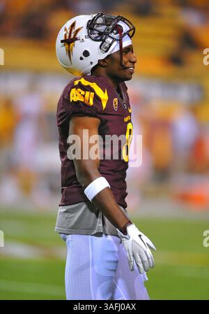 Oktober 2011 . Arizona State Sun Devils Wide Receiver Gerell Robinson. Während eines Spiels zwischen den Oregon State Beavers und den Arizona State Sun Devils im Sun Devil Stadium in Tempe, Arizona. Arizona State gewinnt 35:20. (Credit Image: © Manny Flores/Cal Sport Media/ZUMAPRESS.com) Stockfoto