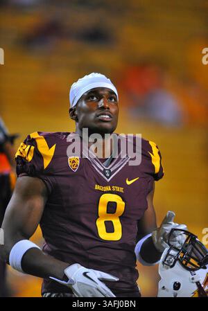 Oktober 2011 . Arizona State Sun Devils Wide Receiver Gerell Robinson. Während eines Spiels zwischen den Oregon State Beavers und den Arizona State Sun Devils im Sun Devil Stadium in Tempe, Arizona. Arizona State gewinnt 35:20. (Credit Image: © Manny Flores/Cal Sport Media/ZUMAPRESS.com) Stockfoto