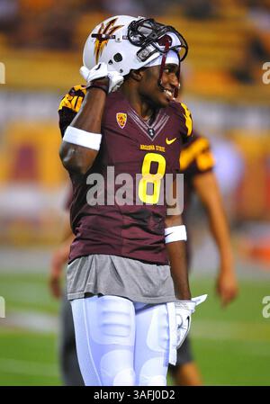 Oktober 2011 . Arizona State Sun Devils Wide Receiver Gerell Robinson. Während eines Spiels zwischen den Oregon State Beavers und den Arizona State Sun Devils im Sun Devil Stadium in Tempe, Arizona. Arizona State gewinnt 35:20. (Credit Image: © Manny Flores/Cal Sport Media/ZUMAPRESS.com) Stockfoto
