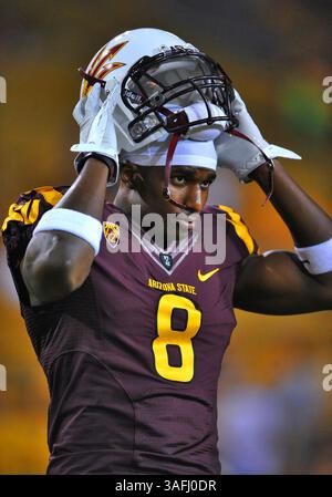 Oktober 2011 . Arizona State Sun Devils Wide Receiver Gerell Robinson. Während eines Spiels zwischen den Oregon State Beavers und den Arizona State Sun Devils im Sun Devil Stadium in Tempe, Arizona. Arizona State gewinnt 35:20. (Credit Image: © Manny Flores/Cal Sport Media/ZUMAPRESS.com) Stockfoto