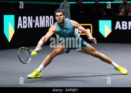 Rotterdam, Niederlande. Februar 2025. ROTTERDAM, NIEDERLANDE - 7. FEBRUAR: Carlos Alcaraz während der ABN AMRO Open in Rotterdam Ahoy am 7. Februar 2025 in Rotterdam, Niederlande. (Foto von Marleen Fouchier/Orange Pictures) Credit: Orange Pics BV/Alamy Live News Stockfoto