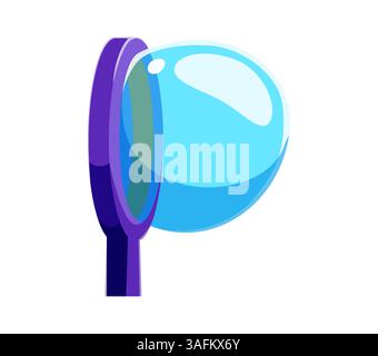 Sommer Schriftart für Kinder Schrift in englischem Alphabet, Zeichentrickvektor Buchstabe P. Sommer Reise und Urlaub Schriftart, Buchstabe P in Form von Seifenblasenstab für Kinder Unterhaltung und Spaß Schriftart Stock Vektor