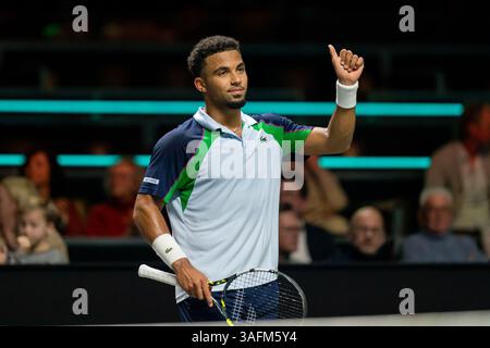 Rotterdam, Niederlande. Februar 2025. ROTTERDAM, NIEDERLANDE - 5. FEBRUAR: Arthur Fils während der ABN AMRO Open in Rotterdam Ahoy am 5. Februar 2025 in Rotterdam, Niederlande. (Foto von Marleen Fouchier/Orange Pictures) Credit: Orange Pics BV/Alamy Live News Stockfoto