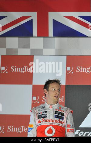 23. September 2012 - Singapur, Singapur, Singapur - Jenson Button aus Großbritannien, Vodafone McLaren Mercedes Formel-1-Fahrer ist Vizemeister beim F1 Grand Prix 2012 von Singapur. (Bild: © Robertus Pudyanto/ZUMAPRESS.com) Stockfoto