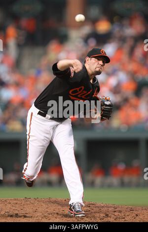 Baltimore Orioles Starterkrug Jason Hammel (39) liefert an aTigers Batter. Detroit Tigers vs Baltimore Orioles am 13. Juli 2012 im Oriole Park at Camden Yards in Baltimore, MD. Foto: Mike Buscher/Cal Sport Media (Foto: © Mike Buscher/Cal Sport Media/ZUMAPRESS.com) Stockfoto