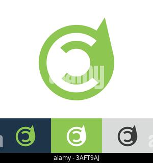 Einzigartiges E-in-D-Logo. Perfekt für nachhaltige und naturnahe Marken. Stock Vektor