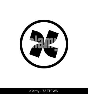 Fan Blades L Letter Logo Design, L Letter Geometrisches Logo Design Stock Vektor