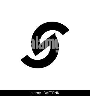 Einzigartige, moderne, geometrische, kreative, elegante Logovorlage für Buchstaben. S Monogramm-Logo. Vektorsymbol. Stock Vektor