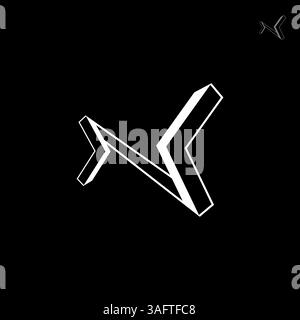 Modernes Letter N Infinity-ähnliches Flow-Logo mit geometrischen Linien und 3D-Stil, ideal für Tech-Startups, Gaming, Mode, Architektur oder kreative Marken Stock Vektor