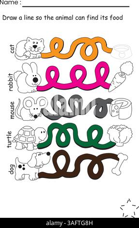 Arbeitsblatt „Activity BusyBook“ für Kinder Stock Vektor