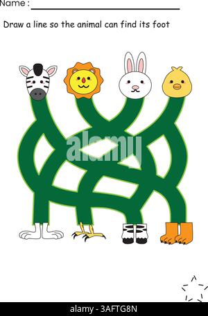 Arbeitsblatt „Activity BusyBook“ für Kinder Stock Vektor