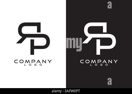 RP, PR Logo Template Vector Design mit schwarz-weißem Hintergrund Stock Vektor