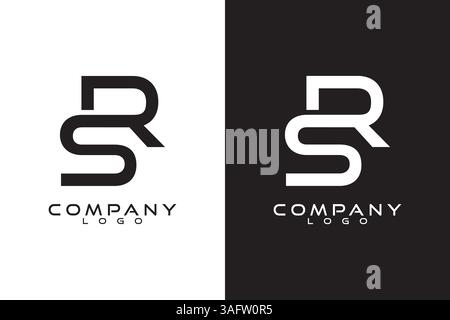 RS, SR Logo Template Vector Design mit schwarz-weißem Hintergrund Stock Vektor