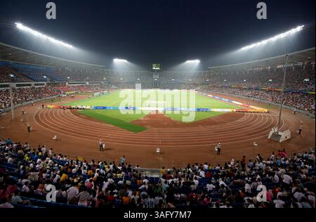 August 2008 - Peking, China - das renovierte Beijing Worker Stadium ist Austragungsort von Olympischen Fußballspielen. Der Veranstaltungsort wurde ursprünglich 1959 erbaut – eines der „zehn großen“ Gebäude, das in 10 Monaten von einer Armee von 100.000 Arbeitern unter Mao Zedong errichtet wurde (Credit Image: Tim Wagner/ZUMAPRESS.com) Stockfoto