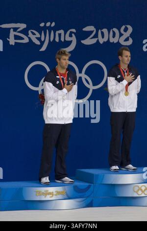 August 2008 – Peking, China – Amerikaner MATT GREVERS (L) und AARON PEIRSOL (Kreditbild: Tim Wagner/ZUMAPRESS.com) Stockfoto