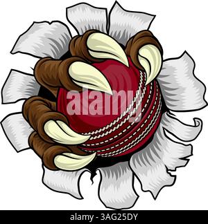 Cricket Ball Claw Cartoon Monster Animal Hand Stock Vektor