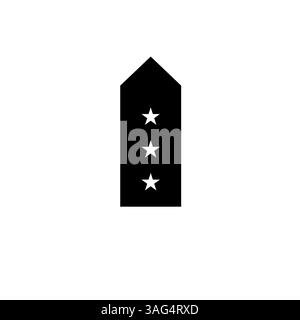 Rang Epaulette, Militär Schulter Abzeichen Solid Flat Vektor Symbol isoliert auf weißem Hintergrund. Stock Vektor