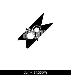 Zwei Kleiderschalen, Clamp Tool Solid Flat Vector Symbol isoliert auf weißem Hintergrund. Stock Vektor