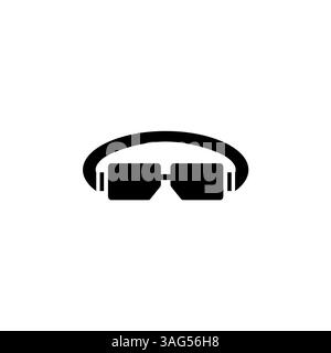 Schweißer Brille getönt, Brille elastisches Band Solid Flat Vektor Symbol isoliert auf weißem Hintergrund. Stock Vektor