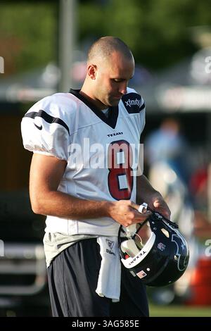 JULI 30 2012: Quarterback-Fall Keenum #7 vor dem Trainingslager der Houston Texans vom Methodist Training Center im Reliant Stadium in Houston, Texas. (Bild: © Erik Williams/Cal Sport Media/ZUMAPRESS.com) Stockfoto