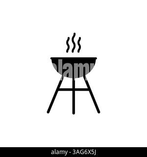 Grill bbq Symbol Vektor Piktogramm Feuer Symbol. Grill Grill Grill Bratparty Rauchkoch Logo Symbol Stock Vektor