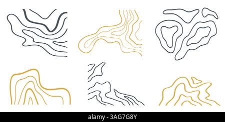 Topographiekarte formt abstrakte Wellenlinien Stock Vektor