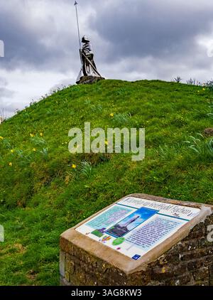Denkmal für Llywelyn ap Gruffyd Fychan in Llandovery, Wales Stockfoto