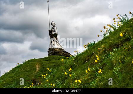 Denkmal für Llywelyn ap Gruffyd Fychan in Llandovery, Wales Stockfoto