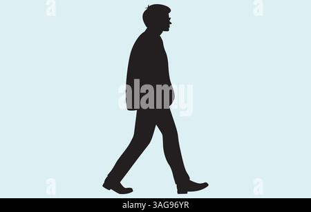 Vektorkunst der Geschäftsmann-Silhouette isoliert auf weißem Hintergrund Stock Vektor