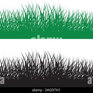 Nahtloses Gras Set Vektorgrafik Stock Vektor