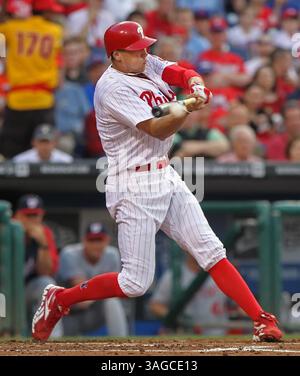 22. Mai 2012 - Philadelphia, PA, USA - Hunter Pence von Philadelphia Hunter Pence schlägt am Dienstag, 22. Mai 2012, im Citizens Bank Park in Philadelphia, Pennsylvania gegen die Washington Nationals. (Bild: © Michael Bryant/Philadelphia Inquirer/MCT/ZUMAPRESS.com) Stockfoto
